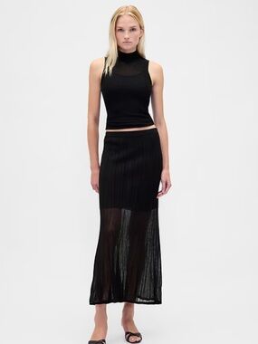 GAP Sheer Black Maxi Skirt